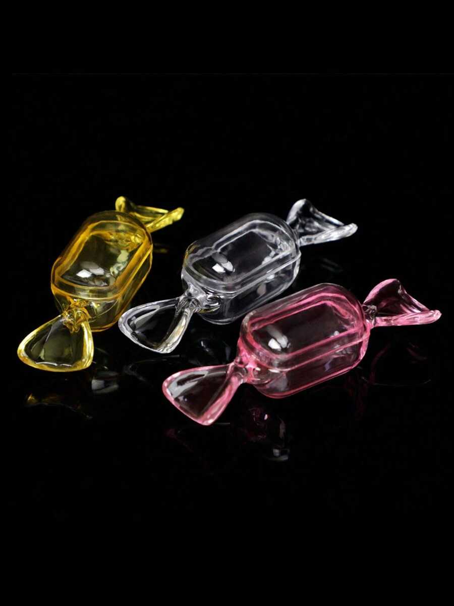 20pcs Hollow Candy Boxes, Mini Candy Shaped Creative Boxes, Happy Party, Christmas, Open Transparent Plastic Candy Box - Clear - View 1