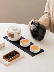 1pc  Travel Portable Glass Tea Set High Temperature Resistant Tea Cup Set With Carring Cases Hot Travel Essential Tea Set Accessories - Multicolor - View 9