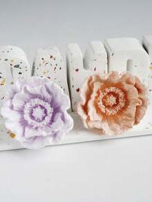 1pc花朵矽膠模具,手工diy蠟燭製作模具,成型蠟燭製作模具,手工滴膠矽膠模具,車載香氛石膏製作模具。註：銷售模具 - 白色 - 查看 4