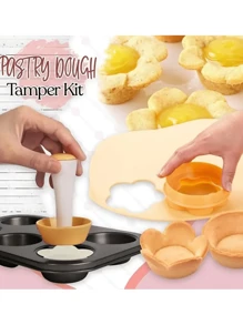 2pcs, Flower Pastry Cutter And Tart Tamper Set - Perfect For Baking Tarts, Cookies, And Biscuit Cutters - Kitchen Gadgets And Accessories - Yellow - View 8