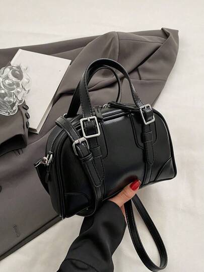 1pc (8.2in*5.5in*2.3in) PU Leather Shoulder Bag, Crossbody Bag, Handbag, Stylish, Scratch Resistant, Petite & Cute, Suitable For Women Everyday, Dating, Adjustable Shoulder Strap, Elegant & Casual , Office Bag