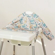 1pc Baby Feeding Bib, Long Sleeve Design, Can Be Fixed On High Chair And Dining Table, Suitable For Weaning Babies - Multicolor - View 6