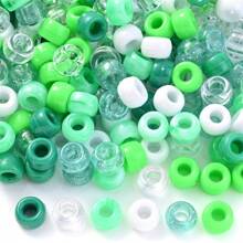 100/200/1000pcs 6*9mm Colourful Pony Beads Kit Acrylic Large Hole Bead Dreadlocks1 Hair Braids Beads DIY Bracelet Necklace Earring Craft Jewelry Making Party Decoration - Multicolor - View 16