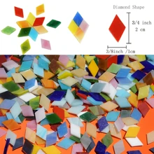 120 块混合形状玻璃马赛克瓷砖用于手工艺品，彩色玻璃板用于马赛克项目（某些样式/位置/图案或颜色是随机的） - 彩色 - 查看 2