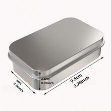 1PC Flip Iron Boxes, Metal Tin Box, Portable Small Container, Mini Storage Case With Solid Hinged Top For Drawing Pin Nail Art Bead Earring And Jewelry Craft Organizing Back To School - Silver - View 4