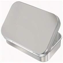 1PC Flip Iron Boxes, Metal Tin Box, Portable Small Container, Mini Storage Case With Solid Hinged Top For Drawing Pin Nail Art Bead Earring And Jewelry Craft Organizing Back To School - Silver - View 6