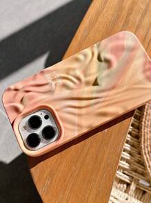 Ốp lưng bảo vệ họa tiết chữ lượn sóng nhuộm màu tie-dye, tương thích với iPhone 15 Pro Max, 14, 11, 13, 12. - trái cam - Xem 4