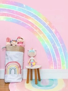 1set/4pcs Rainbow Color Large Wall Stickers For Living Room, Bedroom, Girls' Room, Home Decor, Stickers, Wall Decal, Vinyl Decal For Home Decorations, Spring Decoration Items Refresh Your Home, Rama Decoration Stickers Gifts Birthday Graduation