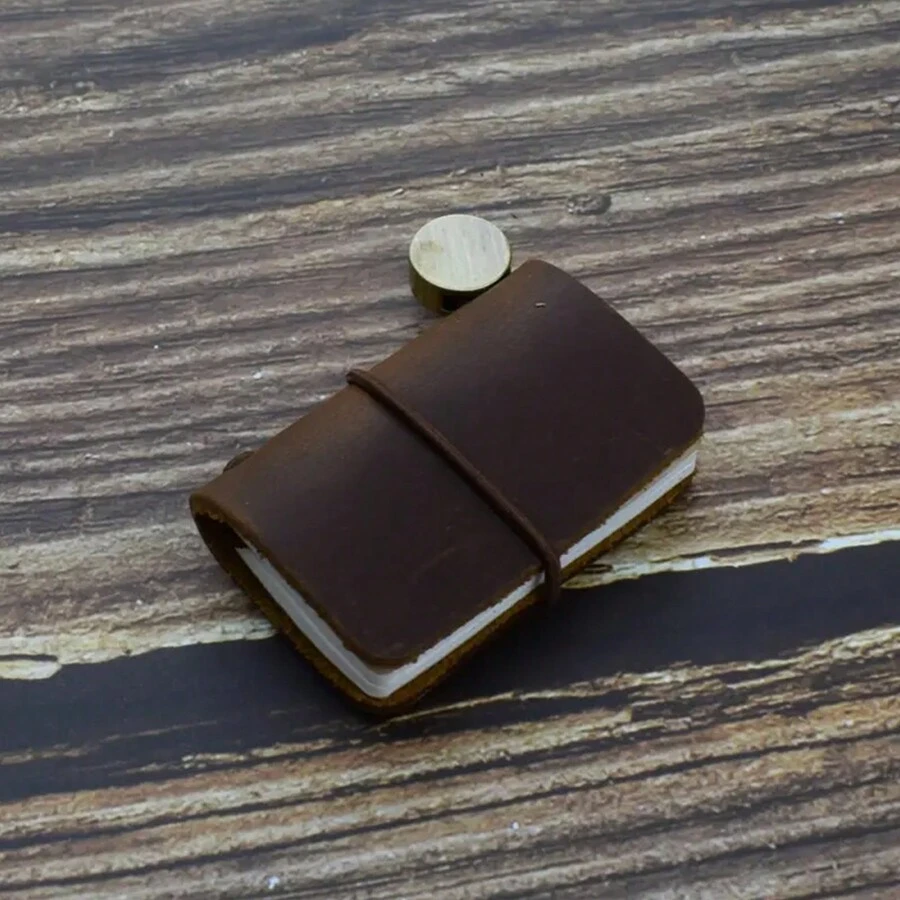 1 件復古口袋皮革筆記本,精美迷你皮革封面日記本 32 張