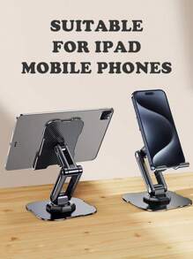 Portable Phone Stand With 360 Degrees Adjustable Ar Axis And Metal Base For Better Stability, Suitable For Both Cellphones And Tablets - Black - View 1