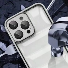 1pc Gold-Color Back Frame Plated Down Jacket Airbag Case Compatible With IPhone 15 Pro/15 Pro Max/15 Plus/15/14 Pro/14 Pro Max/14 Plus/14/13 Pro/13 Pro Max/13/12 Pro/12 Pro Max/12/11 Pro Max/11/11 Pro, Equipped With Tpu Airbag & Colorful Lens Film & Precision-Designed Holes & Skin-Like Soft Shell & Silicon Material & Anti-Shock - Gold - View 8