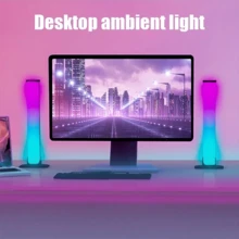 智慧led燈條帶音樂脈動彩色燈光效果氛圍rgb燈智慧應用控制帶遙控器和底座適用於臥室遊戲室電腦電視背光電影等假期和生日的首選 - 黑色 - 查看 5