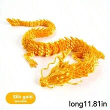 1入3d印製龍裝飾,手工藝愛好者的創意禮物 - 金色 - 查看 1