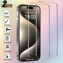 高清9H硬度防爆及防刮傷鋼化玻璃螢幕保護貼,適用於iPhone - 2Pcs - 查看 2
