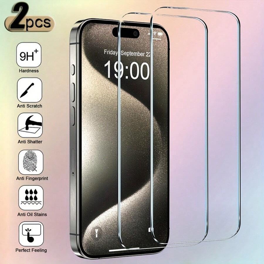 高清9H硬度防爆及防刮傷鋼化玻璃螢幕保護貼，適用於iPhone