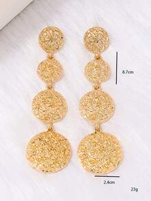 1對時尚跨境簡約女式耳釘 - 金黃色 - 查看 5