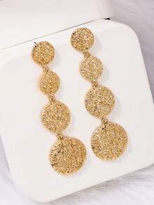 1對時尚跨境簡約女式耳釘 - 金黃色 - 查看 1