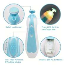 1個電動美甲磨光機,配有led燈方便修甲（不含電池）美甲套裝 - 粉色 - 查看 7