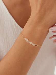 1pcs獨特的天然紅瑪瑙手鍊,銀珠穿成的鍊條,女性手鍊珠寶,生日週年紀念日夏日假日日常佩戴配件,真925純銀,送禮自用皆宜 - 紅色 - 查看 5