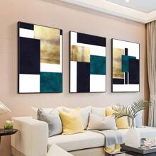 3入組無框現代豪華帆布裝飾掛畫,客廳裝飾抽象裝飾畫,帆布壁畫圖片,藝術禮品 - 彩色 - 查看 1