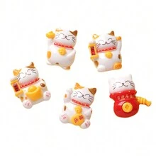 10 件/套可愛卡通動物招財貓風格樹脂 Diy 首飾配件 - 招財貓 - 查看 5