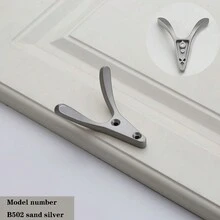 1個簡單的鋅合金掛鉤,適用於門、窗、衣櫃、牆、帽子和外套室、臥室 - 銀色 - 查看 1