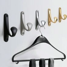 1個簡單的鋅合金掛鉤,適用於門、窗、衣櫃、牆、帽子和外套室、臥室 - 銀色 - 查看 8
