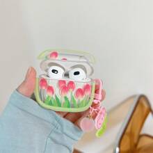 Fresh Style Soft Protective Case For Earphones, Compatible With Apple Airpods1/2 / Airpods Pro/ Airpods 3/ Airpodspro2 - Pink Tulips - View 6