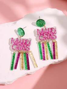 1對嘉年華時尚優雅波西米亞風格流蘇耳環,適用於女士節日派對首飾 - 彩色 - 查看 12