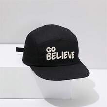 Embroidered Go Letters Cool Flat Brim Children's Baseball Cap For Boys Spring & Autumn Korean Style Sun Protection Hat - Black - View 1