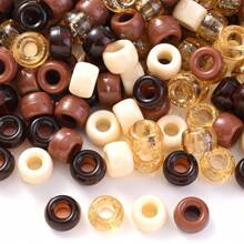 100/200/1000pcs 6*9mm Colourful Pony Beads Kit Acrylic Large Hole Bead Dreadlocks1 Hair Braids Beads DIY Bracelet Necklace Earring Craft Jewelry Making Party Decoration - Multicolor - View 21