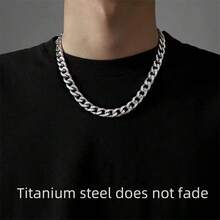 不鏽鋼/鈦鋼珠寶鏈項鍊,簡約百搭,ins風格,嘻哈nk鏈 - 不銹鋼項鍊 - 查看 2