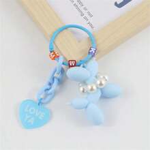 1pc Lady's Cute Puppy Keychain New Pendant Heart Shape Accessory For Bag Diy Phone Case Chain, Couple Gift - Multicolor - View 7