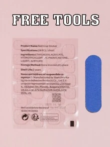 VV MEI JIA ER 24入組聖誕貼片假指甲短方形紅色法式尖頭透明壓克力指甲可愛的麋鹿雪花全套聖誕帽子偽指甲設計壓克力指甲冬季聖誕指甲藝術裝飾，適用於女性女孩＆1張膠帶和1個指甲文件指甲用品 - 彩色 - 查看 5