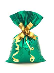 Sacos de presente metalizados embalagem de presente 50un - Metal Verde - Visão 1