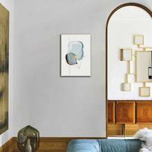 1入現代抽象藍色畫布牆藝術畫,適用於家庭客廳沙發裝飾,不含相框 - 彩色 - 查看 1