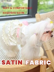 LaiFug 寵物裙子,時尚、可愛、優雅,多種選擇。節日派對狗裙子,小女狗主題狗裙子,設計師狗服裝,小型犬派對服裝 - 彩色 - 查看 2