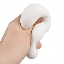 1pc Slow Rising Squishy Ball, Tofu-Shaped Decompression Toy, Creative Simulation Tofu, Stress Relief Toy - White - View 5