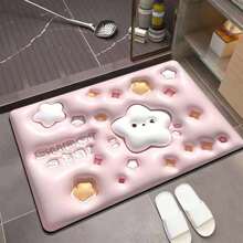 Alfombra de Baño Kawaii 3D - Tapete Suave, Absorbente y Antideslizante, Diseños y Colores Variados, 59x39 cm - Blanco - Ver 6