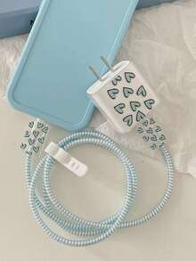 2024最新款全覆盖充电器保护壳，无盲点 - 青碧色 - 查看 2