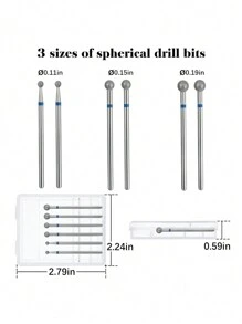 6pcs Ball Shape Cuticle Clean Nail Drill Bit 3/32'', Professional Carbide Diamond Nail Bit Nail Cleaner For Cuticle Dead Skin Nail Prepare, Two Way Rotate, Manicure Nail Salon Supplies,Nail Supplies,Nail Tools,Nail Art Tools,Back To School,Nails,Nail Tools For Press On Nails - Multicolor - View 2