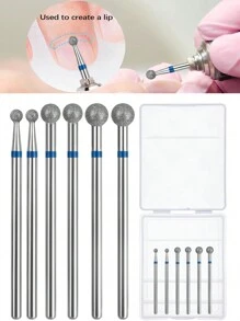 6pcs Ball Shape Cuticle Clean Nail Drill Bit 3/32'', Professional Carbide Diamond Nail Bit Nail Cleaner For Cuticle Dead Skin Nail Prepare, Two Way Rotate, Manicure Nail Salon Supplies,Nail Supplies,Nail Tools,Nail Art Tools,Back To School,Nails,Nail Tools For Press On Nails - Multicolor - View 1