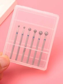 6pcs Ball Shape Cuticle Clean Nail Drill Bit 3/32'', Professional Carbide Diamond Nail Bit Nail Cleaner For Cuticle Dead Skin Nail Prepare, Two Way Rotate, Manicure Nail Salon Supplies,Nail Supplies,Nail Tools,Nail Art Tools,Back To School,Nails,Nail Tools For Press On Nails - Multicolor - View 3