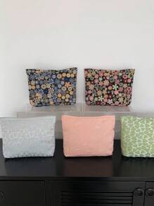 1入組,travelwant拉鍊化妝包,印花化妝包,旅行盥洗用品收納袋,大容量帆布化妝包,女孩男孩禮物攜帶型筆袋