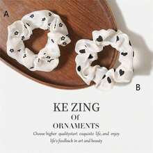 1 件简约网眼发圈，甜美优雅，低马尾，橡皮筋，女孩发带，百搭球头饰，仙女般的高端感，欧根纱网眼花发圈，发带，女性时尚发花发饰 - 白色 - 查看 7