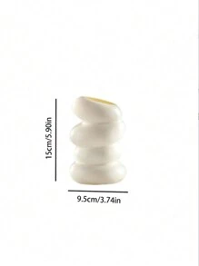 1入組多功能塑料花瓶,客廳咖啡桌裝飾,臥室桌面飾品,可以放置乾燥花和鮮花的創意花器 - 白色 - 查看 6