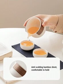 1pc  Travel Portable Glass Tea Set High Temperature Resistant Tea Cup Set With Carring Cases Hot Travel Essential Tea Set Accessories - Multicolor - View 10