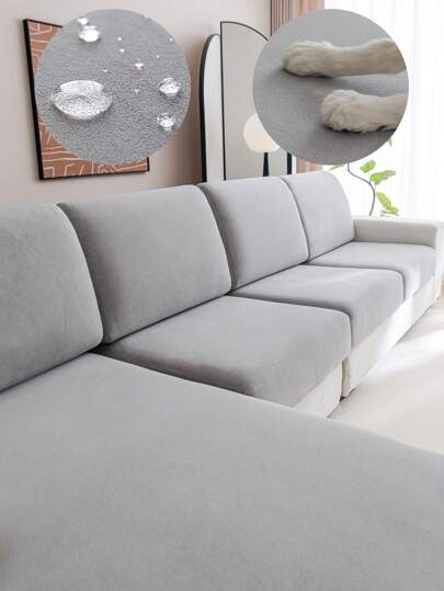 1pc Waterproof Universal Elastic Sofa Cushion Cover, Minimalist Modern Style Anti-Slip Sofa Cover, Living Room Sofa Protector Fits L-Shaped And 1234 Seat Sofa