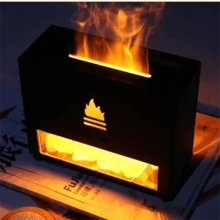 3d Simulation Flame Ultrasonic Humidifier, Aromatherapy Machine, USB Essential Oil Diffuser - Black - View 6