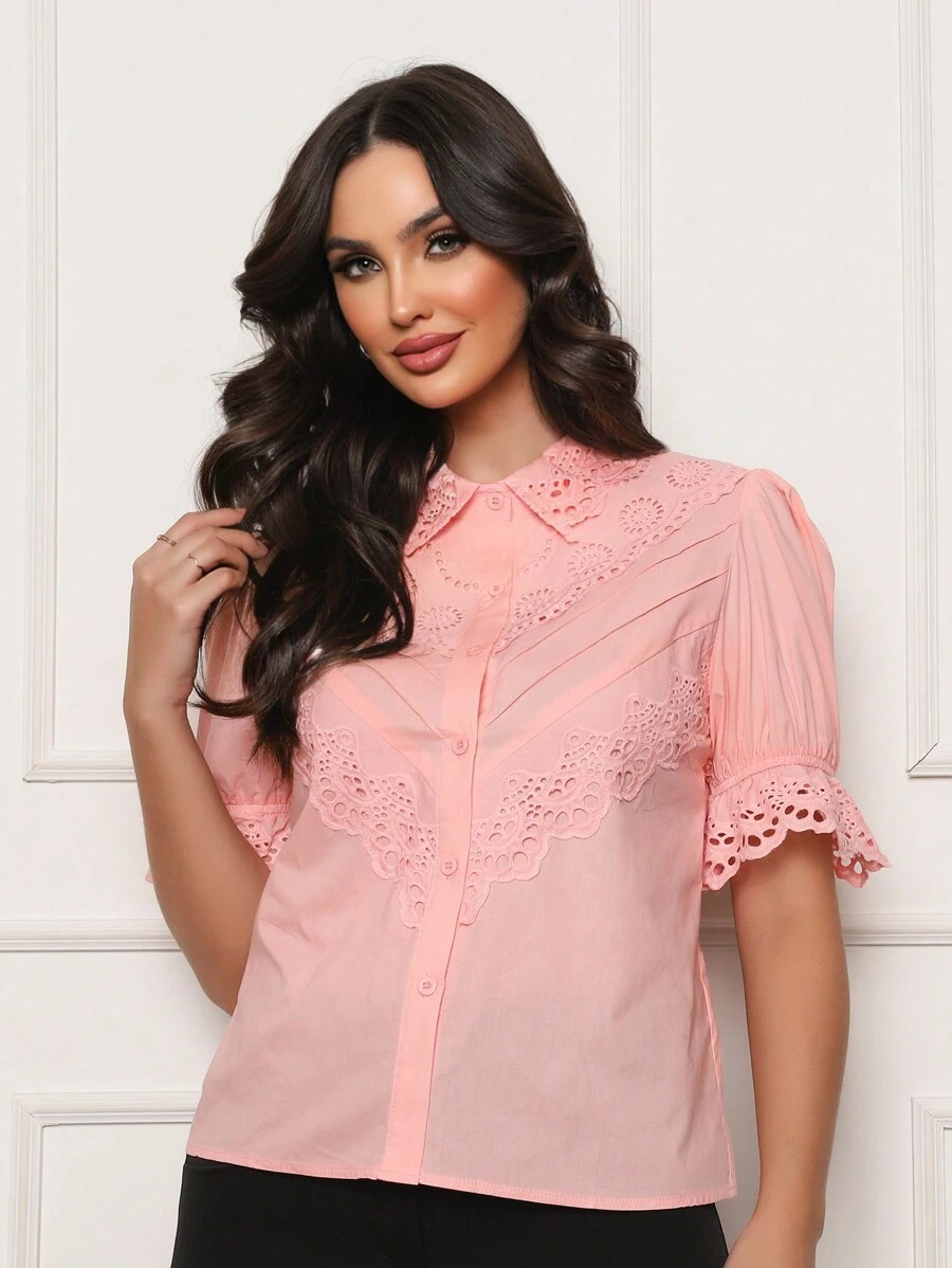 Women Blouses - 粉色 - 查看 1